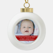 Aangepaste foto voor baby's eerste kerstversiering keramische bal ornament (Voorkant)