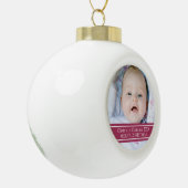 Aangepaste foto voor baby's eerste kerstversiering keramische bal ornament (Links)