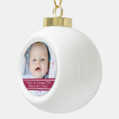 Aangepaste foto voor baby's eerste kerstversiering keramische bal ornament (Rechts)