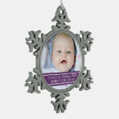 Aangepaste foto voor baby's eerste kerstversiering tin sneeuwvlok ornament (Links)