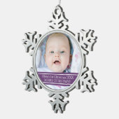 Aangepaste foto voor baby's eerste kerstversiering tin sneeuwvlok ornament (Rechts)