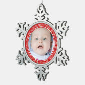Aangepaste foto voor baby's eerste kerstversiering tin sneeuwvlok ornament (Rechts)