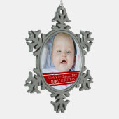 Aangepaste foto voor baby's eerste kerstversiering tin sneeuwvlok ornament (Links)