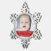 Aangepaste foto voor baby's eerste kerstversiering tin sneeuwvlok ornament (Rechts)