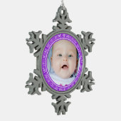 Aangepaste foto voor baby's eerste kerstversiering tin sneeuwvlok ornament (Links)
