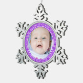 Aangepaste foto voor baby's eerste kerstversiering tin sneeuwvlok ornament (Rechts)