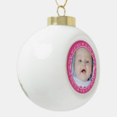 Aangepaste foto voor baby's eerste kerstversierroz keramische bal ornament (Links)