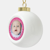 Aangepaste foto voor baby's eerste kerstversierroz keramische bal ornament (Rechts)