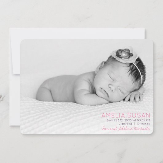 Aangepaste foto voor baby's en roze patroon achter (Voorkant)