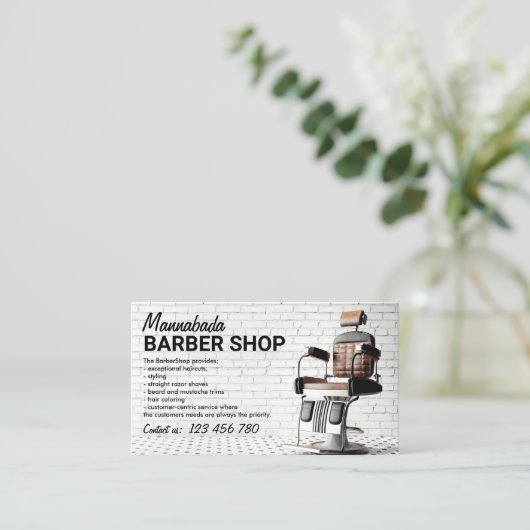 Aangepaste foto voor Barbershop Visitekaartje (Staand voorkant)