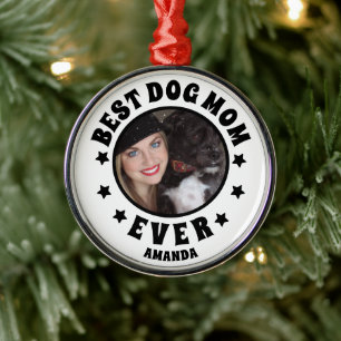 Aangepaste foto voor beste hond Mam ooit Metalen Ornament