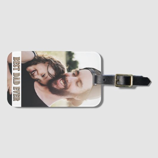 Aangepaste foto voor beste vader ooit bagagelabel (Voorkant (horizontaal))