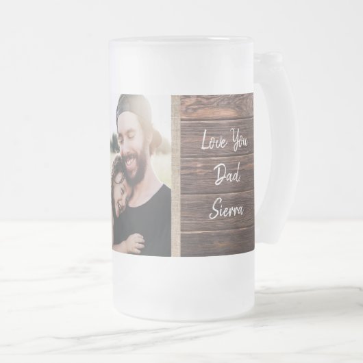 Aangepaste foto voor beste vader ooit matglas bierpul (Voorkant rechts)