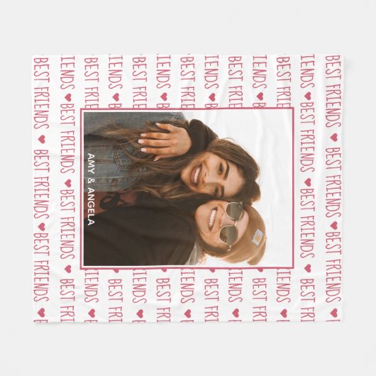 Aangepaste foto voor beste vrienden fleece deken (Voorkant (Horizontaal))