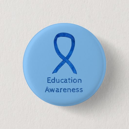 Aangepaste foto voor blauwbewustwording ronde button 3,2 cm (Voorkant)