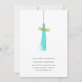 Aangepaste foto voor Bright Green Tassel Graduel Kaart (Voorkant)