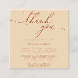 Aangepaste foto voor bruiloft Eenvoudig bedankt vo Informatiekaartje