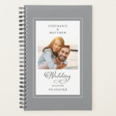 Aangepaste foto voor bruiloft Grijs Wit legant scr Planner (Voorkant)