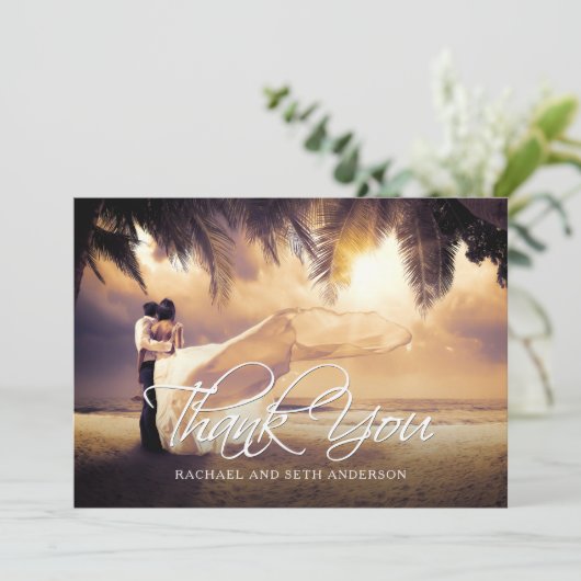 Aangepaste foto voor bruiloft Hartelijk dank Bedankkaart (Staand voorkant)