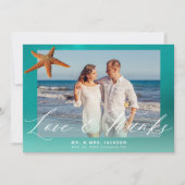 Aangepaste foto voor bruiloft met bestemming stran bedankkaart (Voorkant)