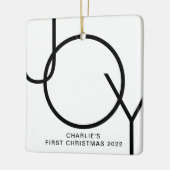 Aangepaste foto voor eerste kerstcadeau met joy Cu Keramisch Ornament (Links)