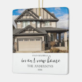 Aangepaste foto voor eerste kerstkerst - nieuw sta keramisch ornament (Links)