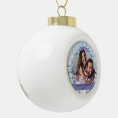 Aangepaste foto voor eerste kerstmis met Paarse to Keramische Bal Ornament (Links)