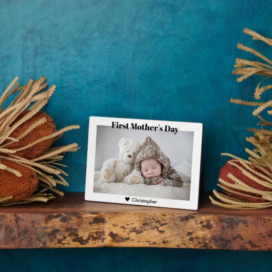 Aangepaste foto voor eerste Moederdag Fotoplaat (Zijkant)