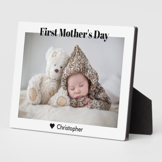 Aangepaste foto voor eerste Moederdag Fotoplaat (Zijkant)