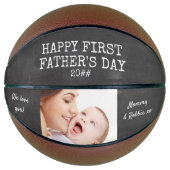 Aangepaste foto voor eerste vaderdag Chalkboard Basketbal (Voorkant)