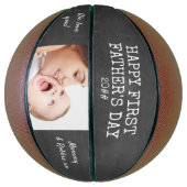 Aangepaste foto voor eerste vaderdag Chalkboard Basketbal (Verticaal)