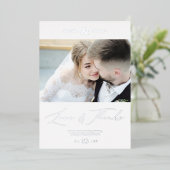 Aangepaste foto voor getrouwde liefdes en Bedankt Folie Uitnodiging (Staand Voorkant)