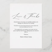 Aangepaste foto voor getrouwde liefdes en Bedankt Folie Uitnodiging (Achterkant)