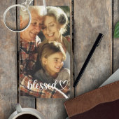 Aangepaste foto voor gevlekt script sleutelhanger