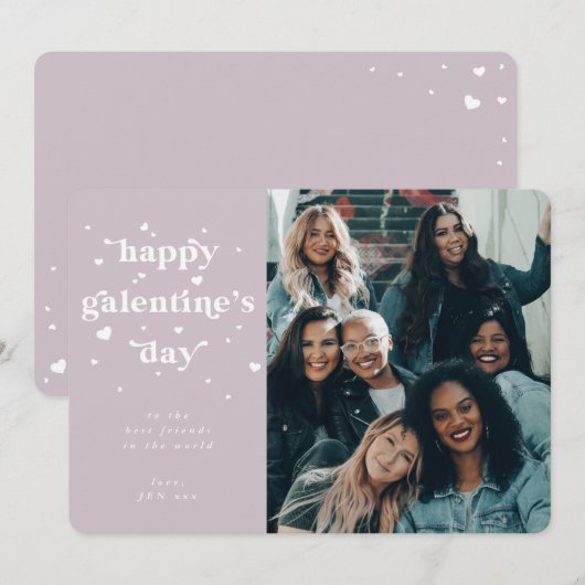 Aangepaste foto voor Happy Galentine-dag Feestdagenkaart (Voorkant / Achterkant)