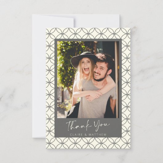 Aangepaste foto voor hedendaagse kunst Deco Wedden Bedankkaart (Voorkant)