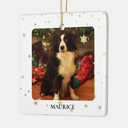 Aangepaste foto voor honden keramisch ornament (Links)