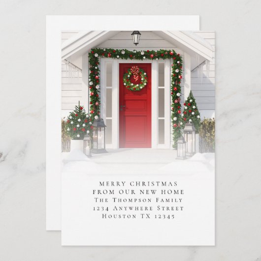 Aangepaste foto voor kerstfeestkerst - nieuw start aankondiging (Voorkant / Achterkant)