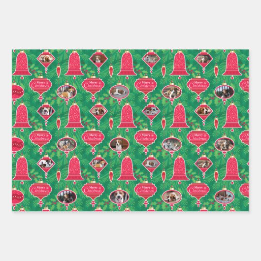 Aangepaste foto voor kerstversieringen inpakpapier vel (Voorkant 3)