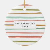 Aangepaste foto voor kleurrijke strepen keramisch ornament (Achterkant)