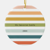 Aangepaste foto voor kleurrijke strepen keramisch ornament (Voorkant)