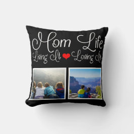Aangepaste foto voor mam Life Black Kussen