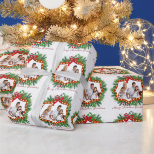 Aangepaste foto voor Merry Kerstmis Cadeaupapier