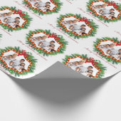 Aangepaste foto voor Merry Kerstmis Cadeaupapier (Hoek)