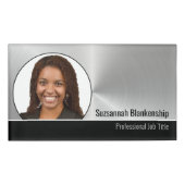 Aangepaste foto voor Metallic Professional Silver  Naambadge (Voorkant)