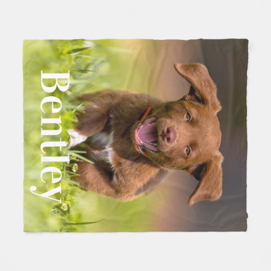 Aangepaste foto voor moderne Hondenliefhebber met Fleece Deken (Voorkant (Horizontaal))