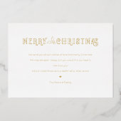 Aangepaste foto voor moderne kerstfeestelijke fees folie feestdagenkaart (Achterkant)