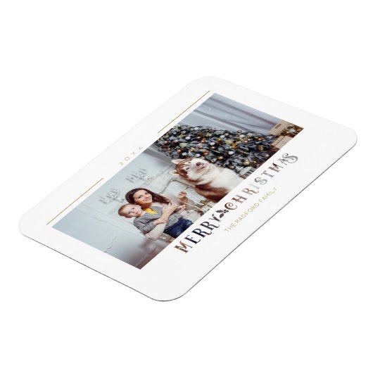 Aangepaste foto voor moderne kerstfeestelijke fees magneet (Linkerzijde)