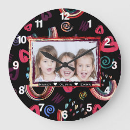 Aangepaste foto voor moderne kleurrijke regenboog grote klok