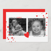 Aangepaste foto voor moderne rode harten Valentijn Feestdagenkaart (Voorkant / Achterkant)